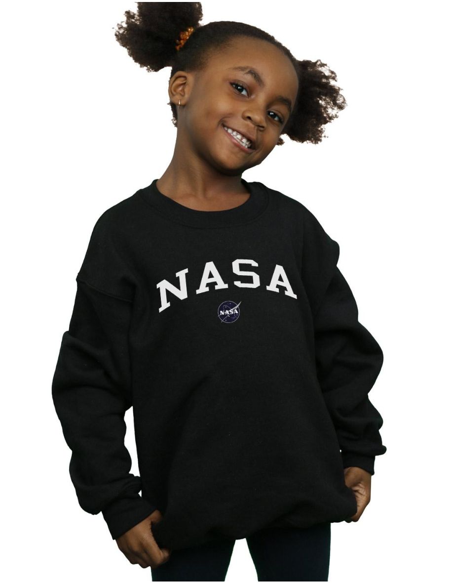 Shop NASA Girls Collegiate Logo Sweatshirt Black Online in Bahrain VogaCloset