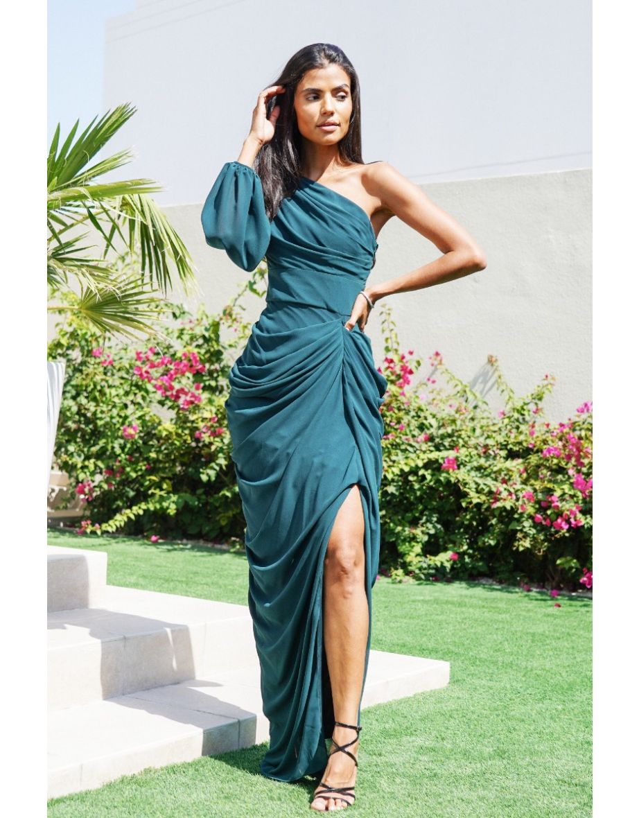 TFNC Yulla Forest Green Maxi Dress