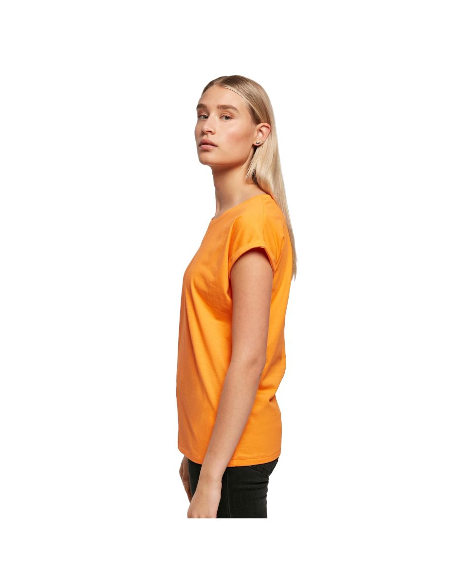 Womens/Ladies Extended Shoulder T-Shirt - Paradise Orange - 3