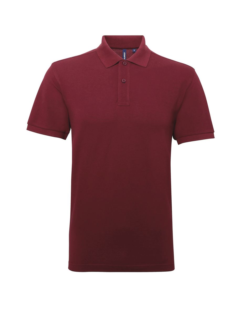 Asquith & Fox Mens Short Sleeve Performance Blend Polo Shirt - Burgundy