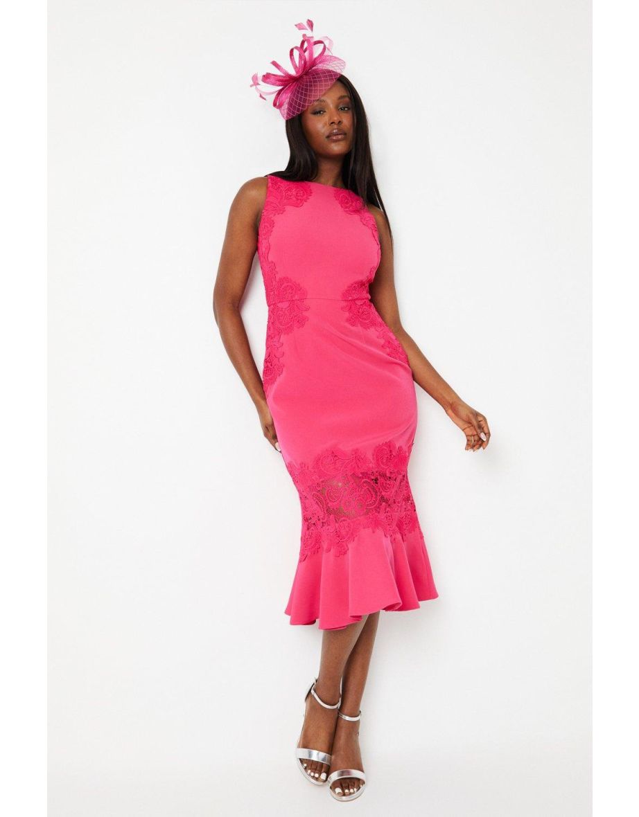 Lace fishtail midi dress 2025