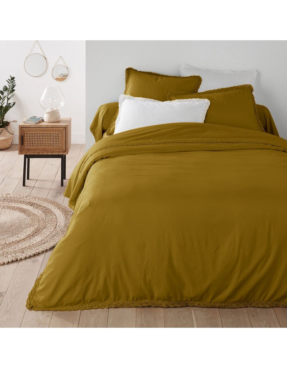 Alhambra Crochet Lace 100% Washed Cotton Flat Sheet - 2
