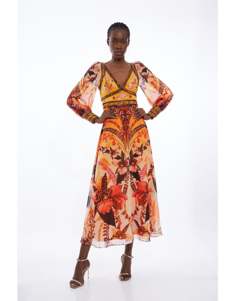 Embroidered beaded dress cheap