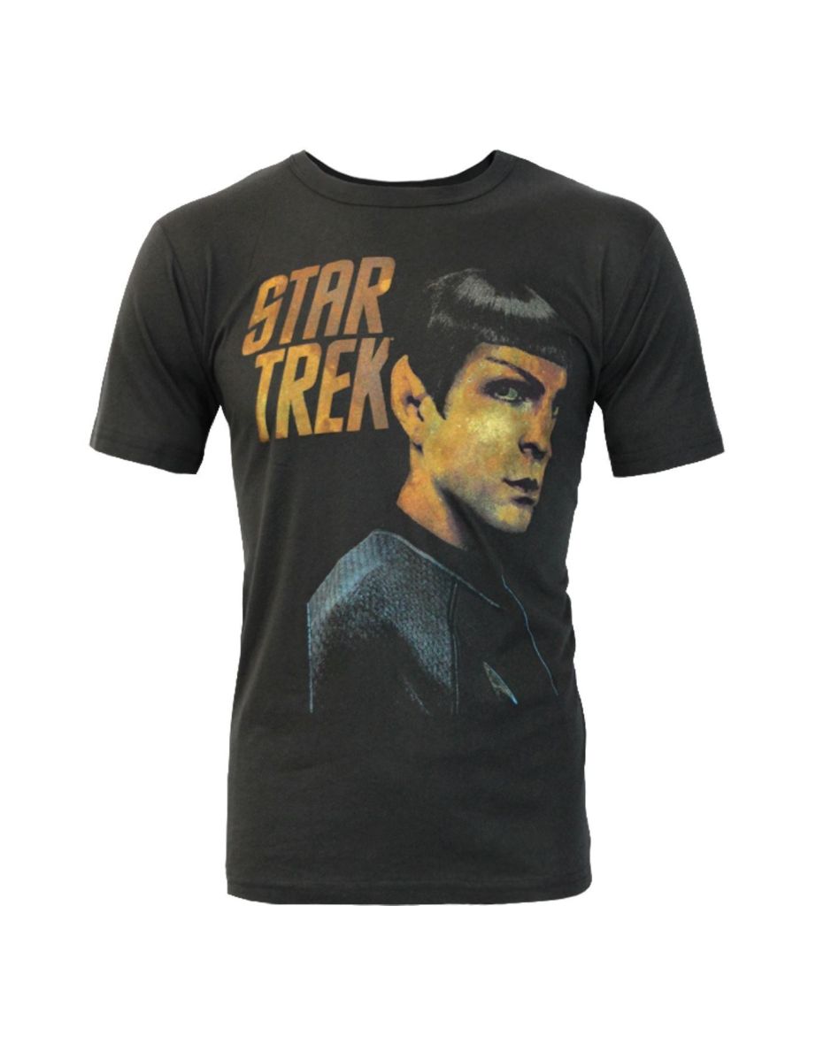 Junk Food Mens Portrait Spock Star Trek T-Shirt - Black