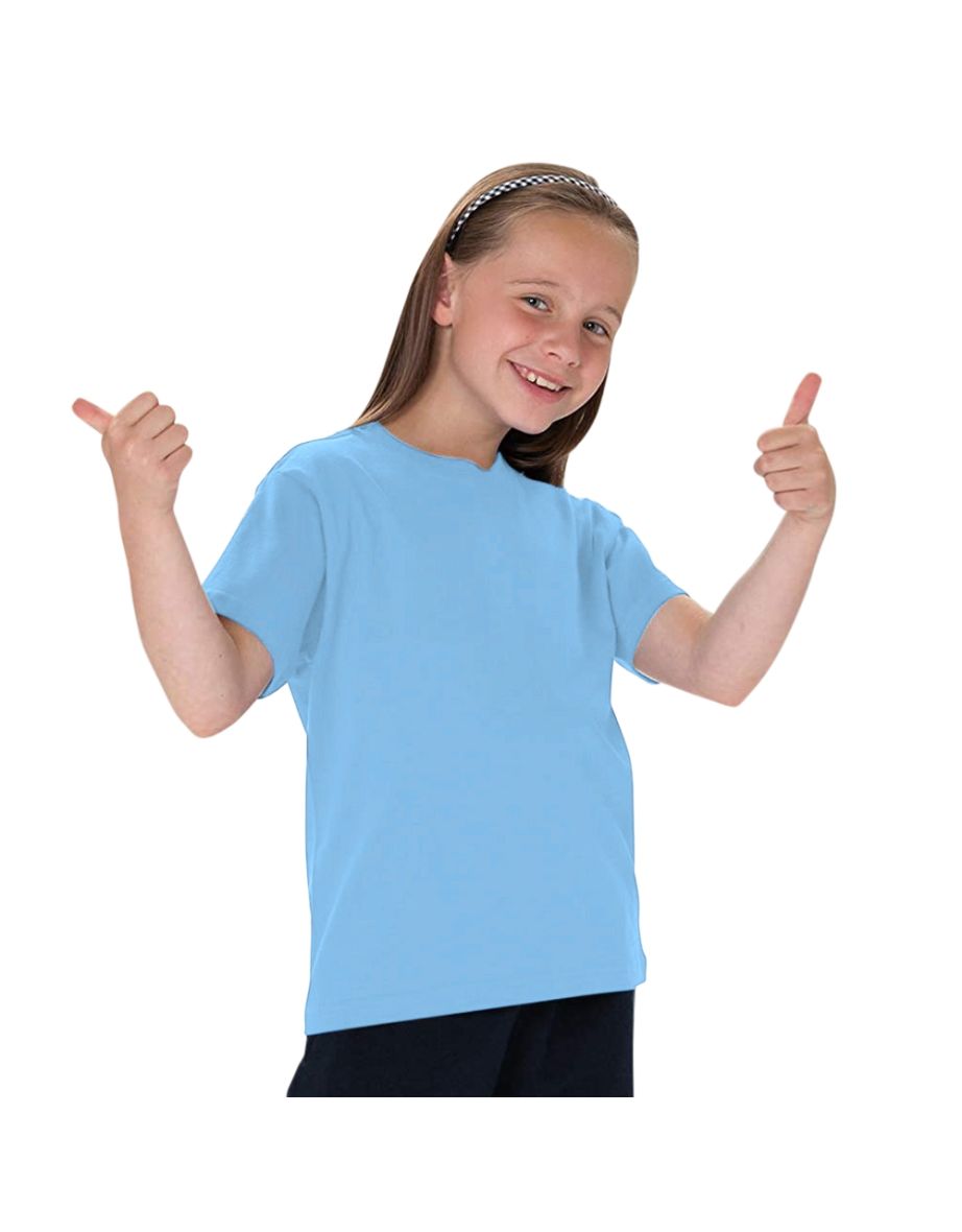 Jerzees Schoolgear Childrens Classic Plain T-Shirt (Pack of 2) - Sky Blue - 1