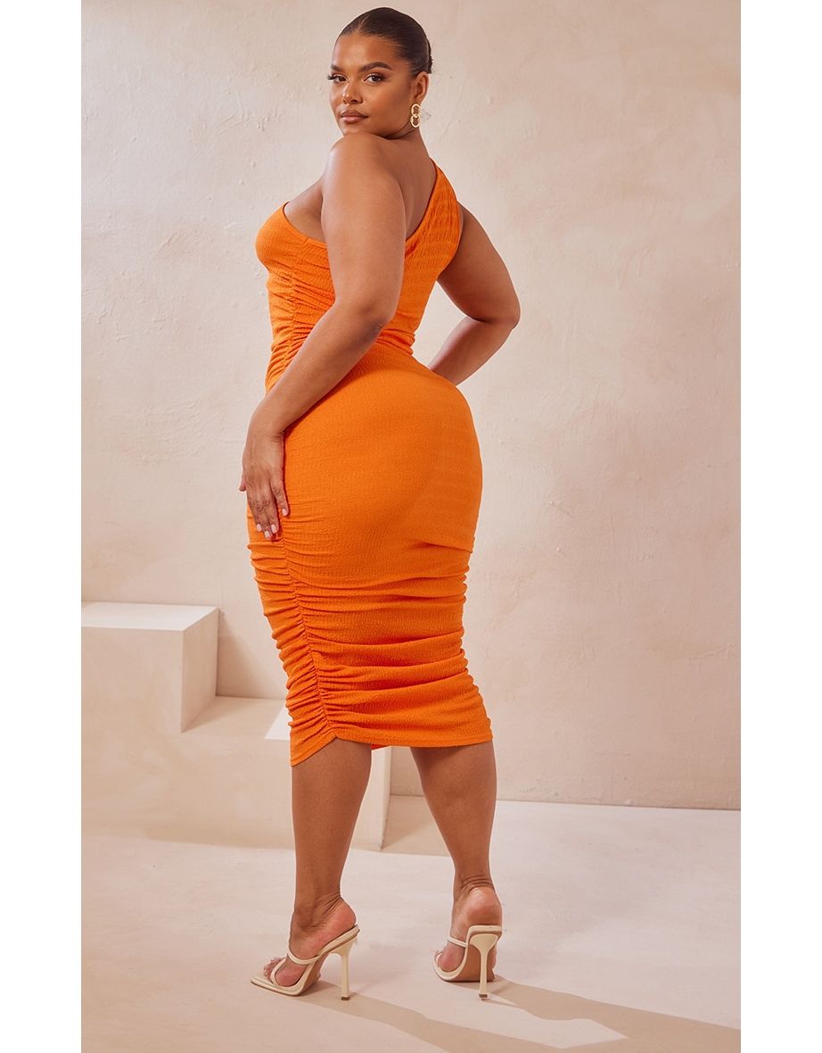 Orange one top shoulder dress