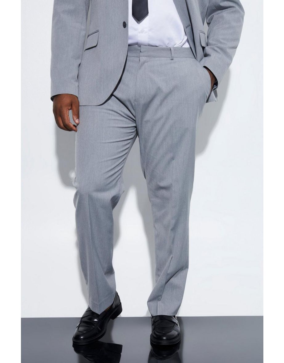 Plus Slim Suit Trousers - grey