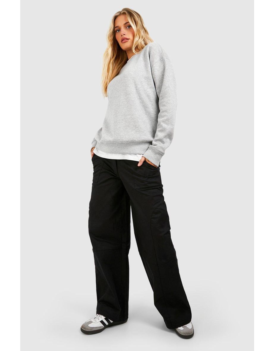 Toggle Waist Lace Up Detail Straight Fit Trousers - black