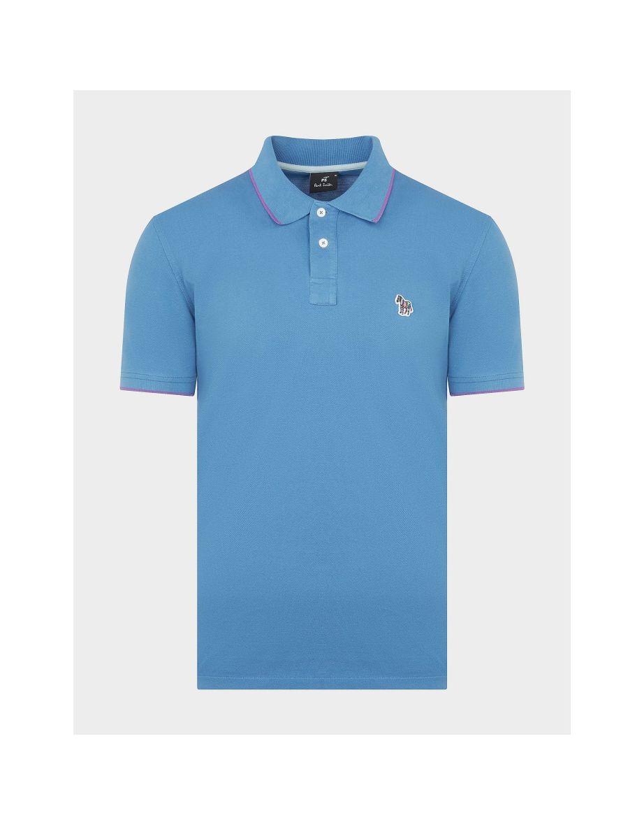 Men's Paul Smith Zebra Logo Polo Shirt in Blue - 4