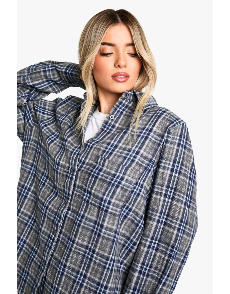 Check Cinched Shoulder Pad Shirt - 3