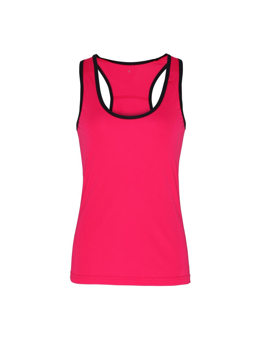 Tri Dri Womens/Ladies Panelled Fitness Sleeveless Vest - Hot Pink /Black
