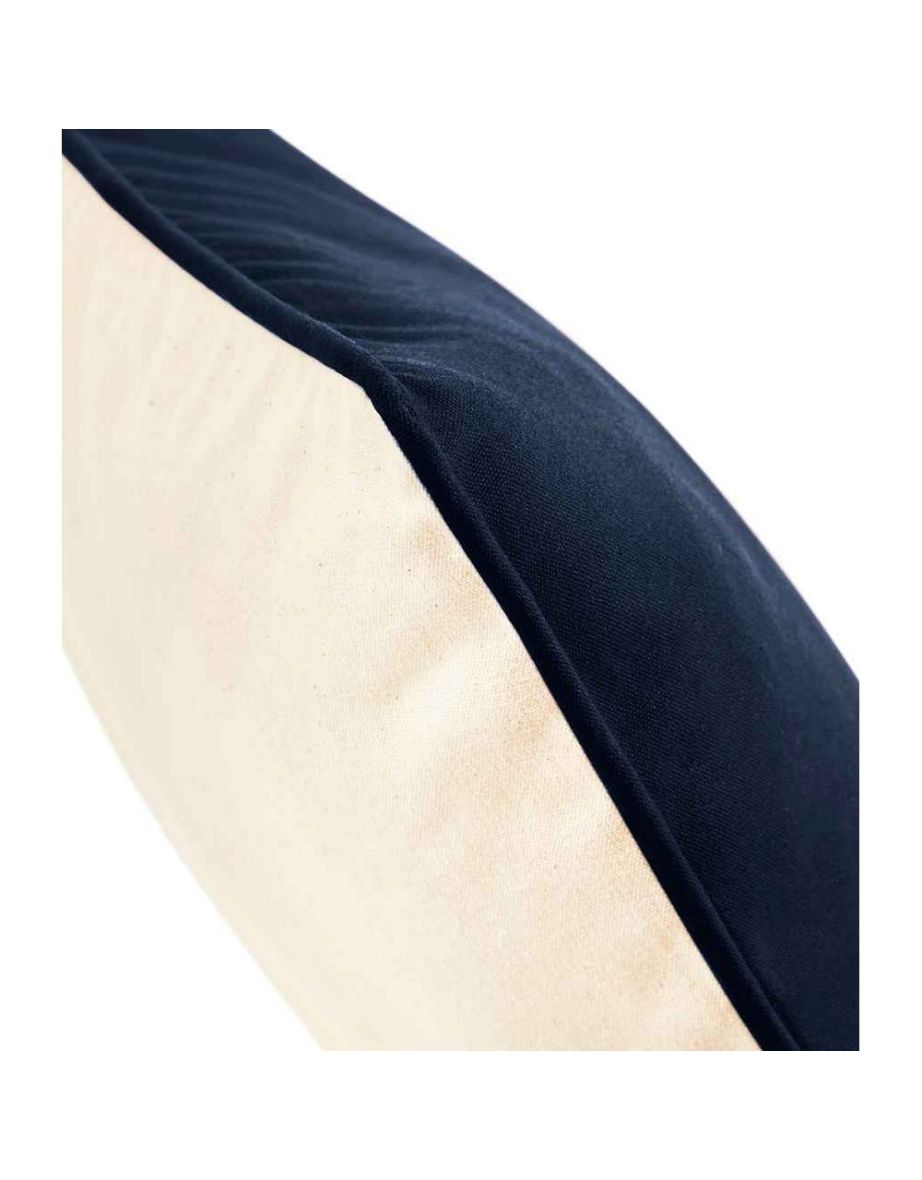 Westford Mill Fairtrade Piped Cushion Cover - Natural/French Navy - 1
