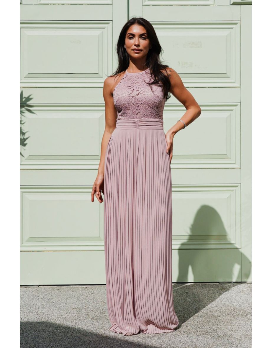 Mauve lace maxi dress best sale