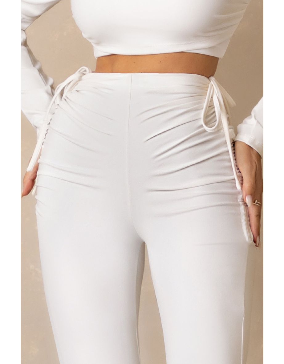 Off White Rushed Detail Split Hem Leggings - 3