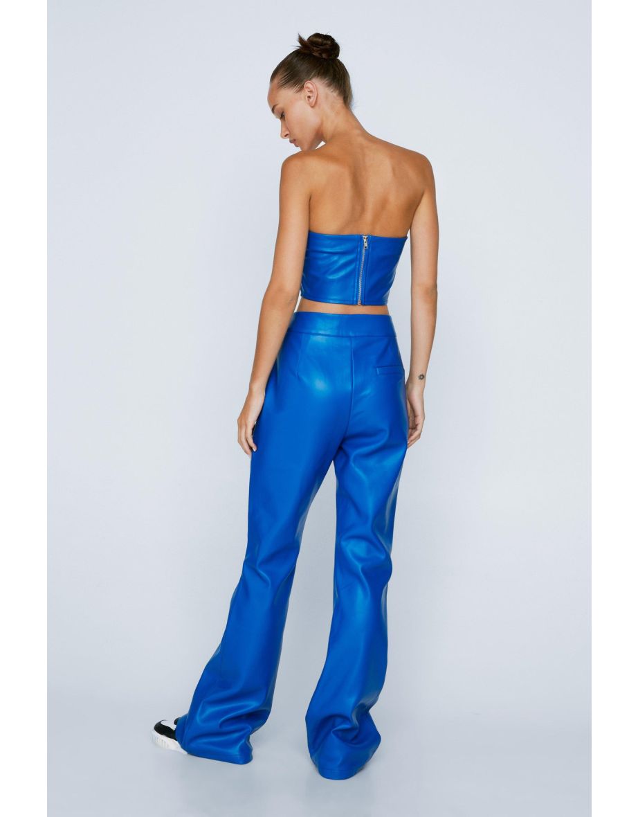 Petite Faux Leather Flare Trouser - 3
