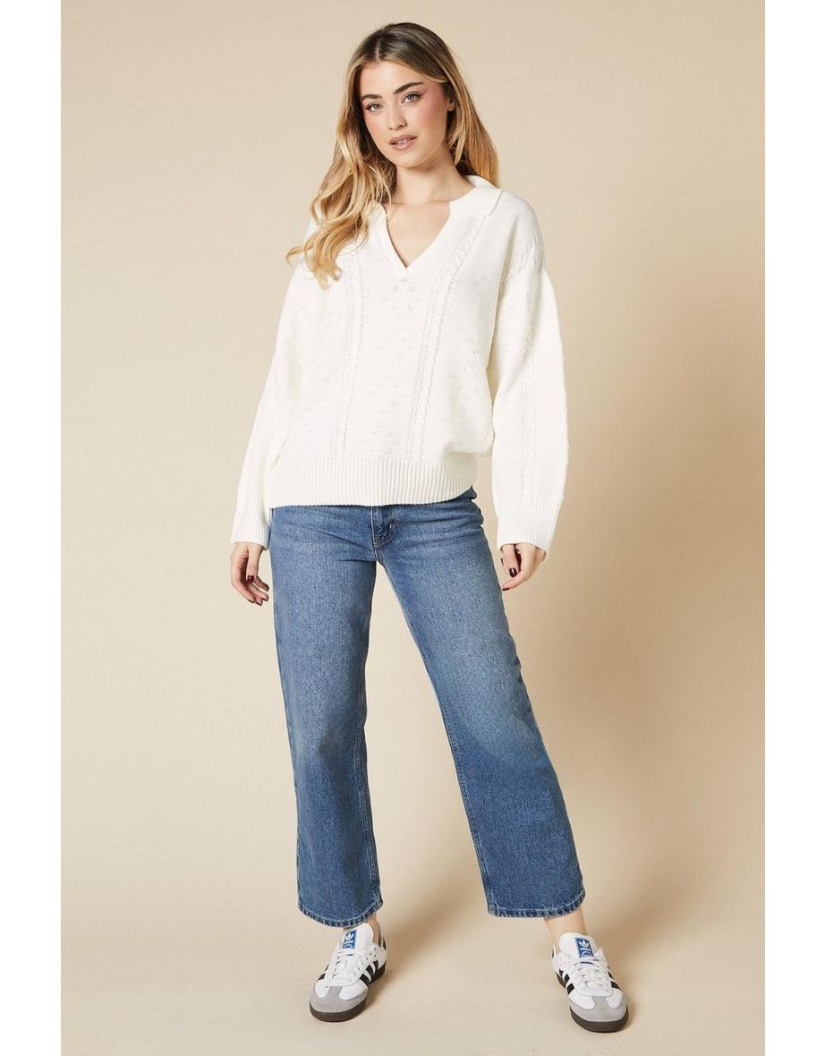 Cable Knit Collared Jumper