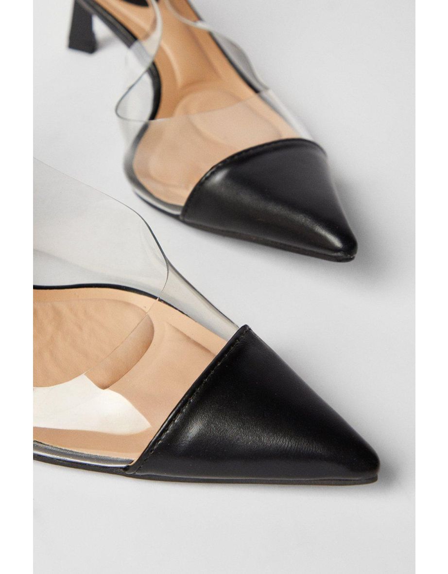 Dallas Clear Slingback Stiletto Court Shoes - 3