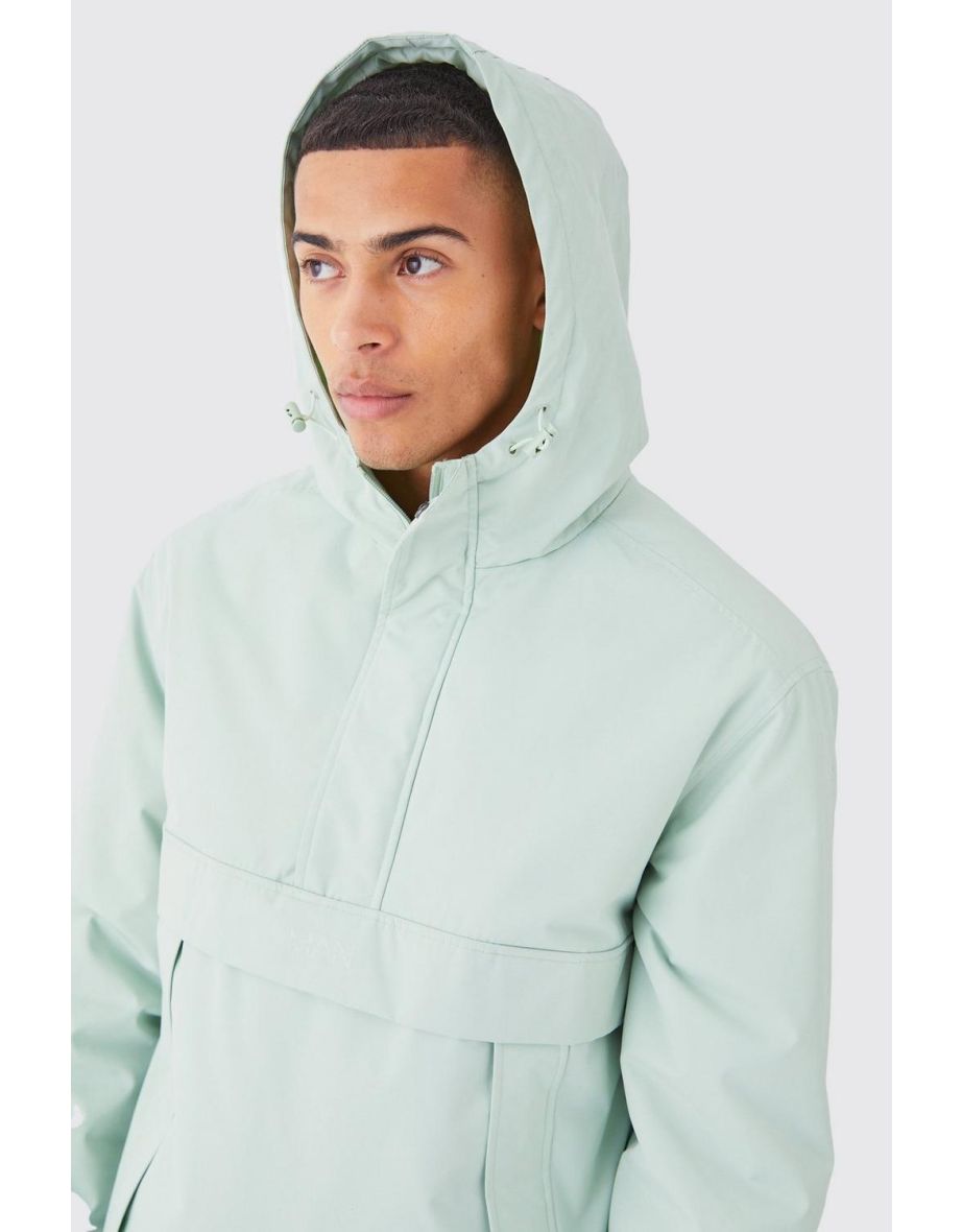 Man Overhead Hooded Parka - sage - 2