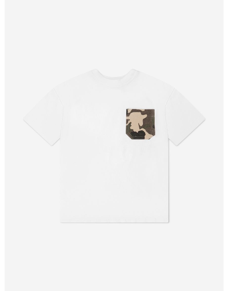 Kids Camouflage Pocket T-Shirt in White