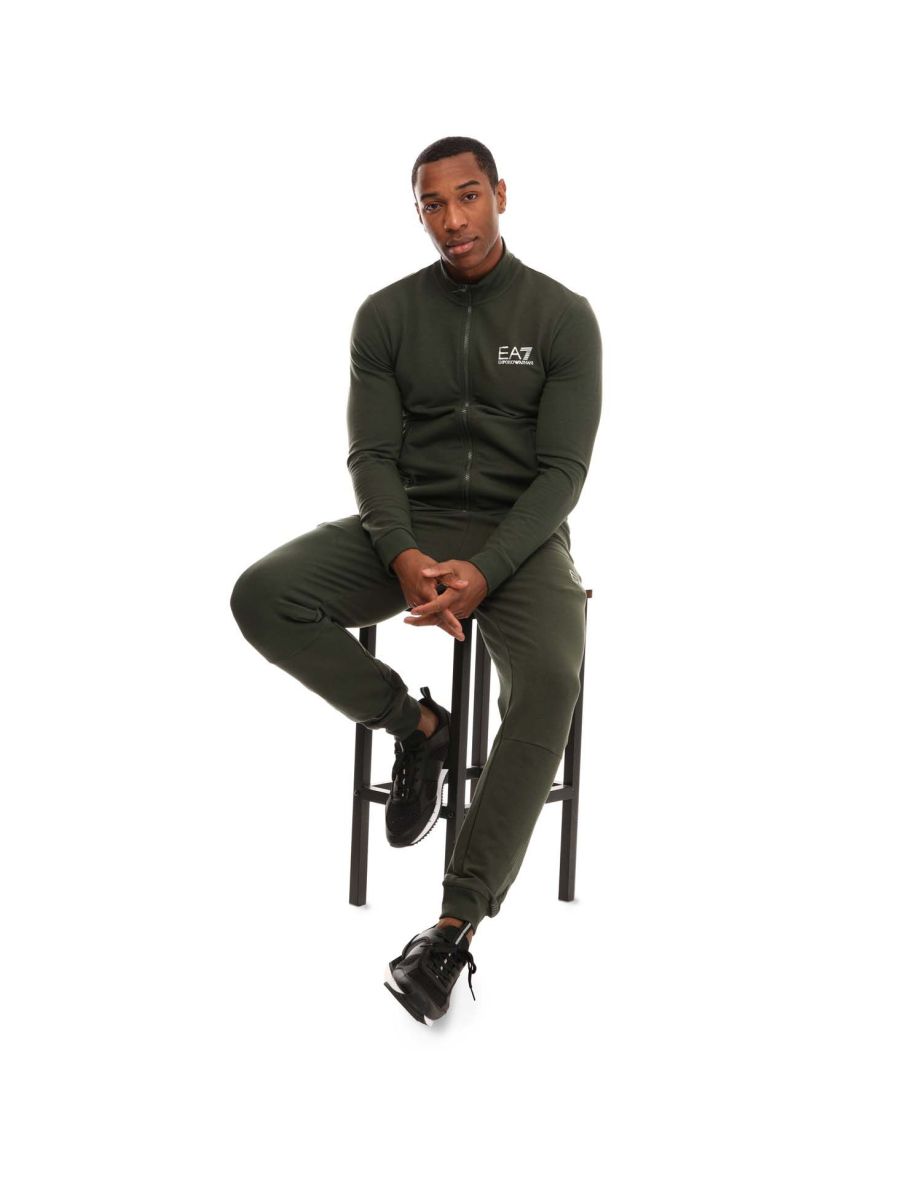 Men's Emporio Armani EA7 Recycled Cotton-Blend 7 Lines Tracksuit in Green - 4
