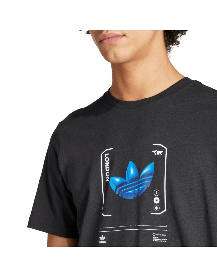 Men's adidas Originals London Graphic T-Shirt in Black - 4