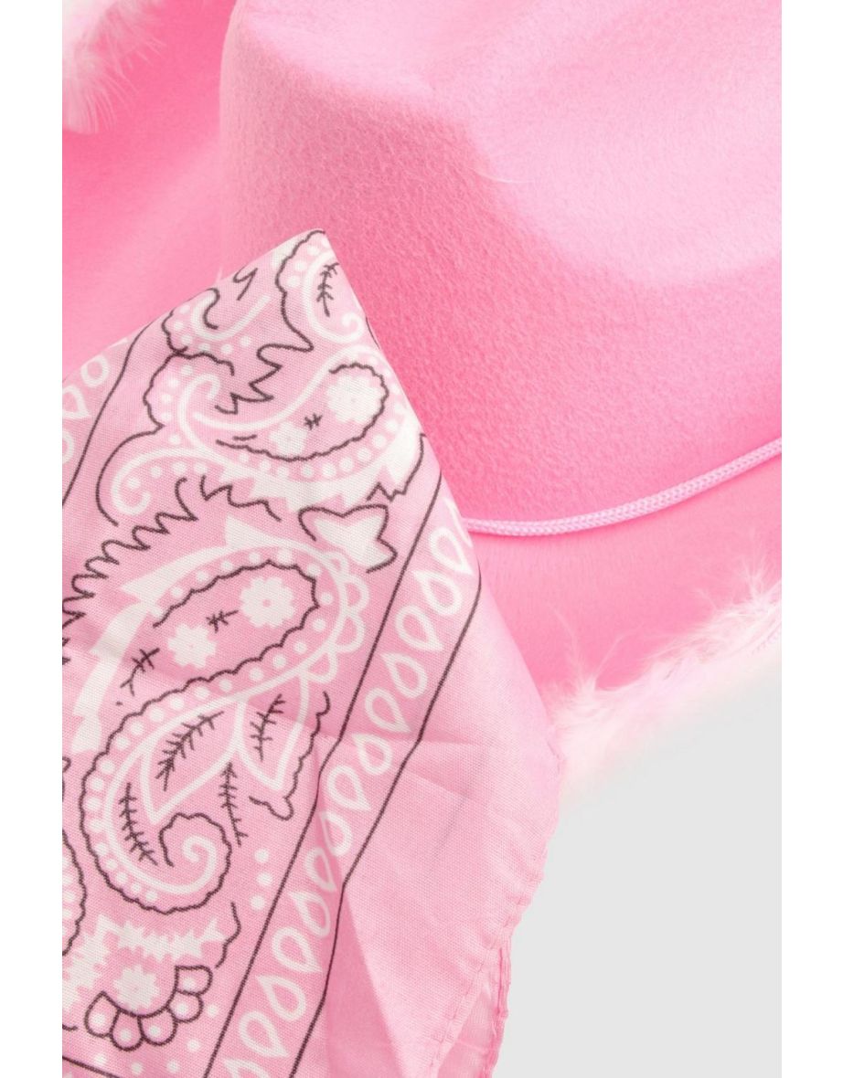 Halloween Feathered Cowboy Hat & Bandana Multipack - pink - 2