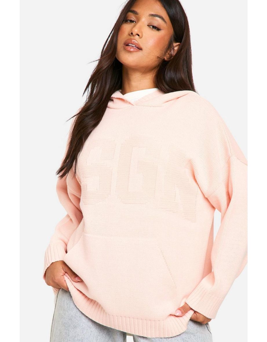 Petite DSGN Knitted Hoodie - light pink - 3