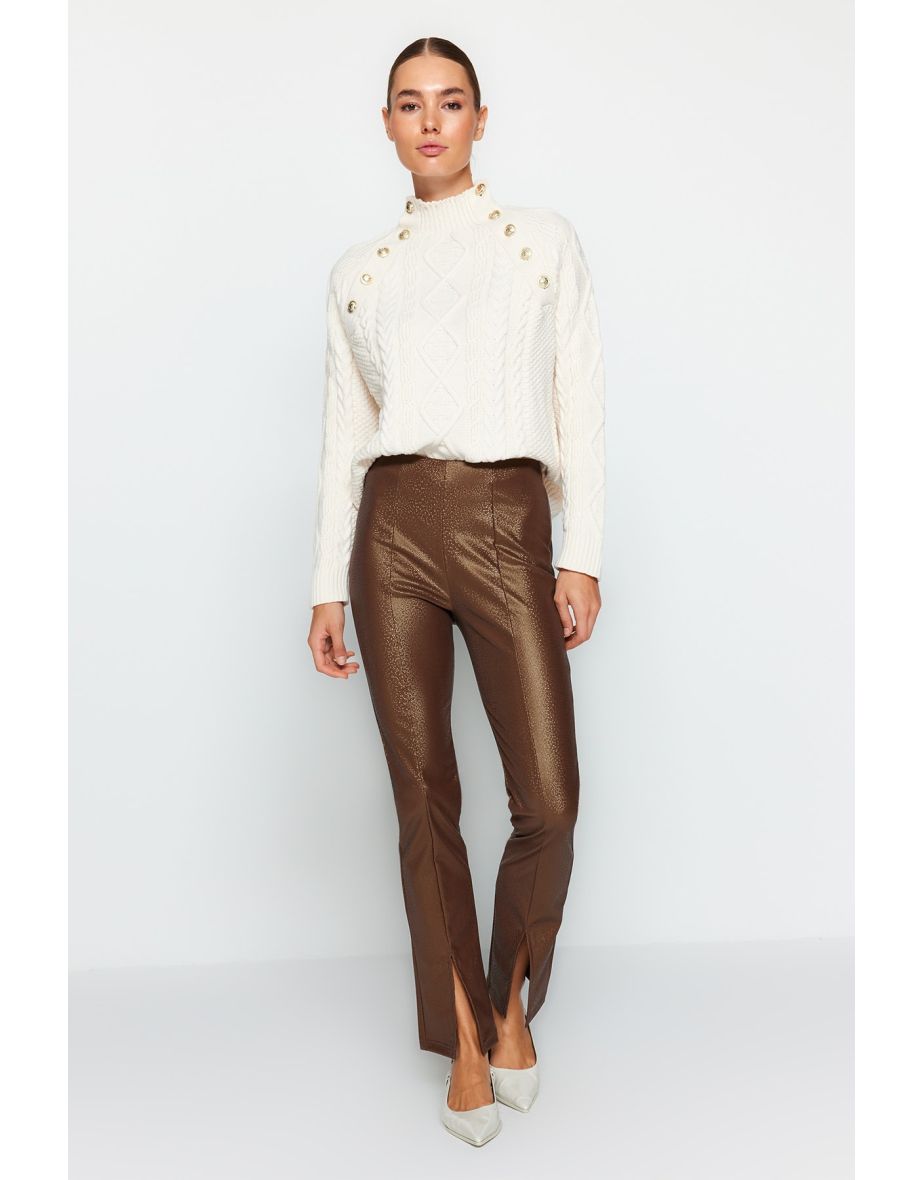 Leather on sale shiny trousers