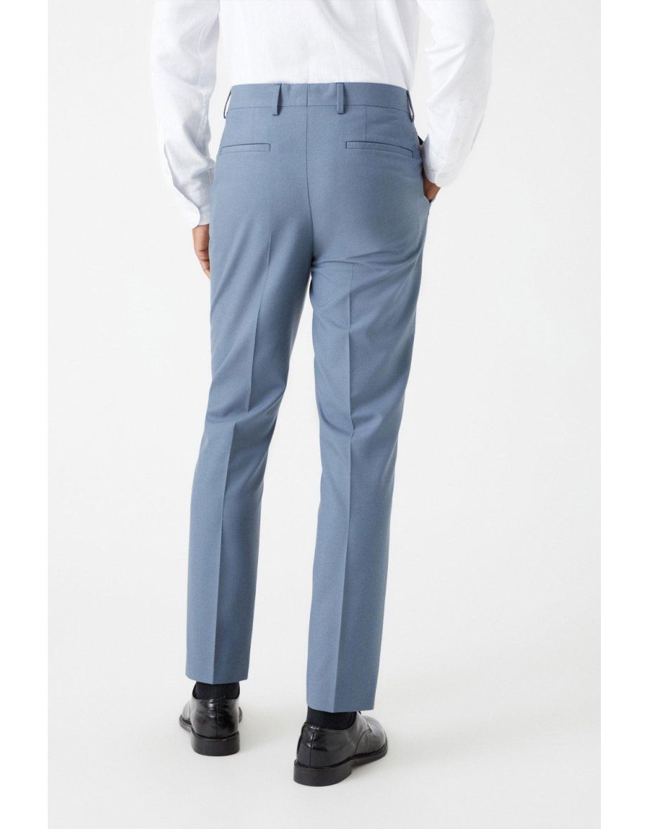 Slim Fit Blue Suit Trousers - 2