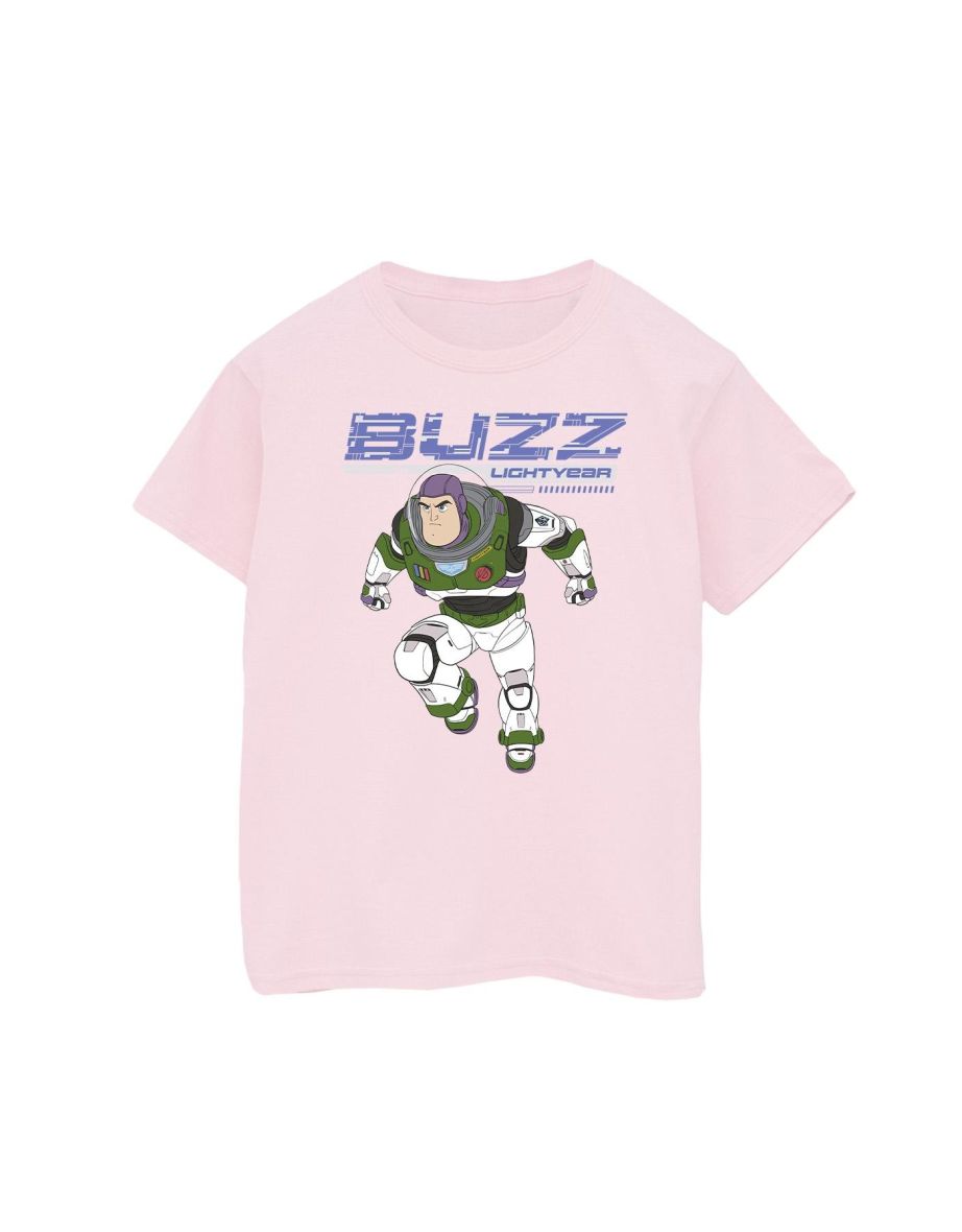 Disney Girls Lightyear Buzz Jump To Action Cotton T-Shirt - Baby Pink - 1