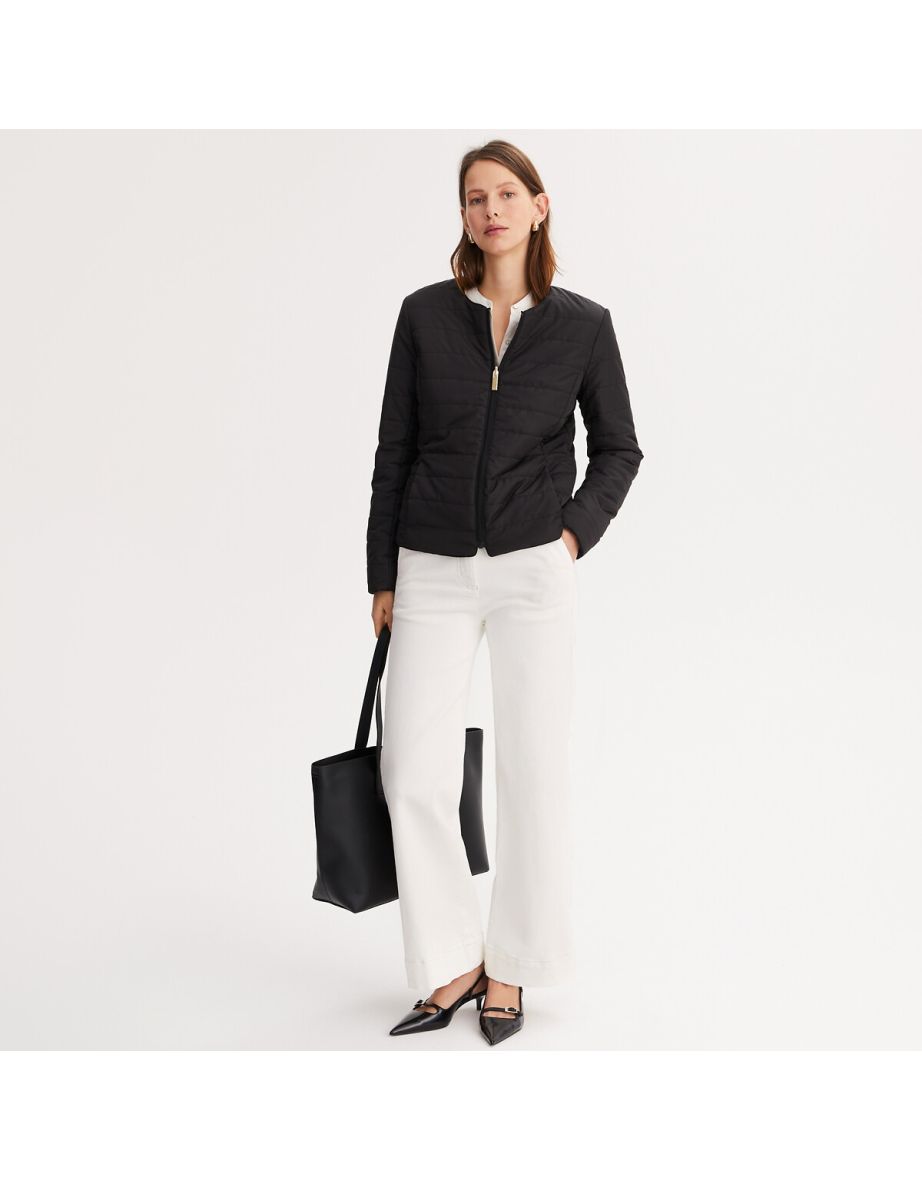 Short Padded Jacket with Zip Fastening