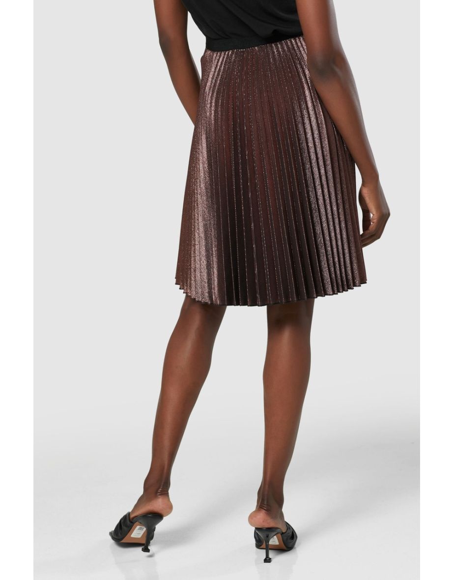 Closet London Bronze Elasticated Pleated Skirt - 3