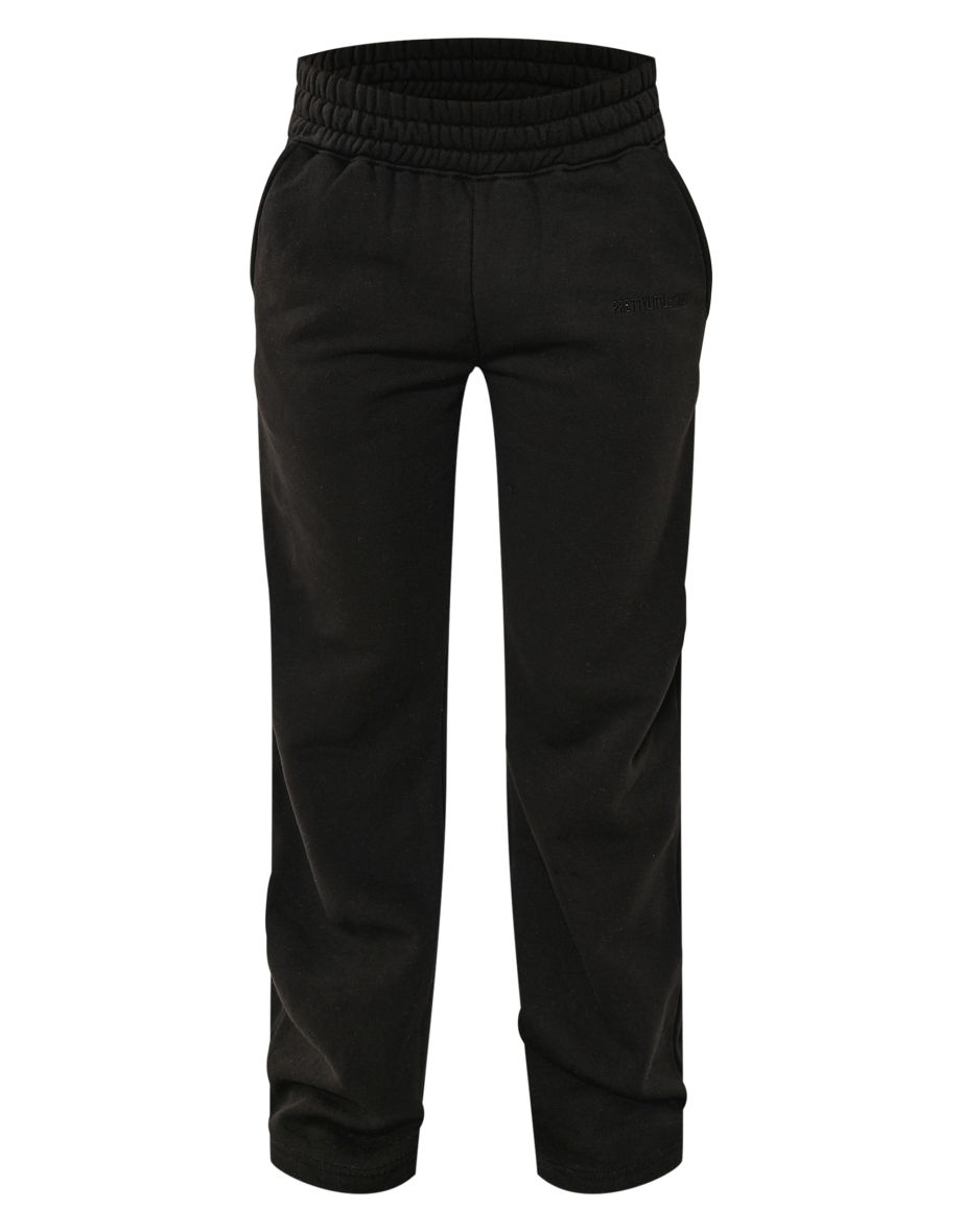 PRETTYLITTLETHING Black Low Rise Wide Leg Joggers - 4