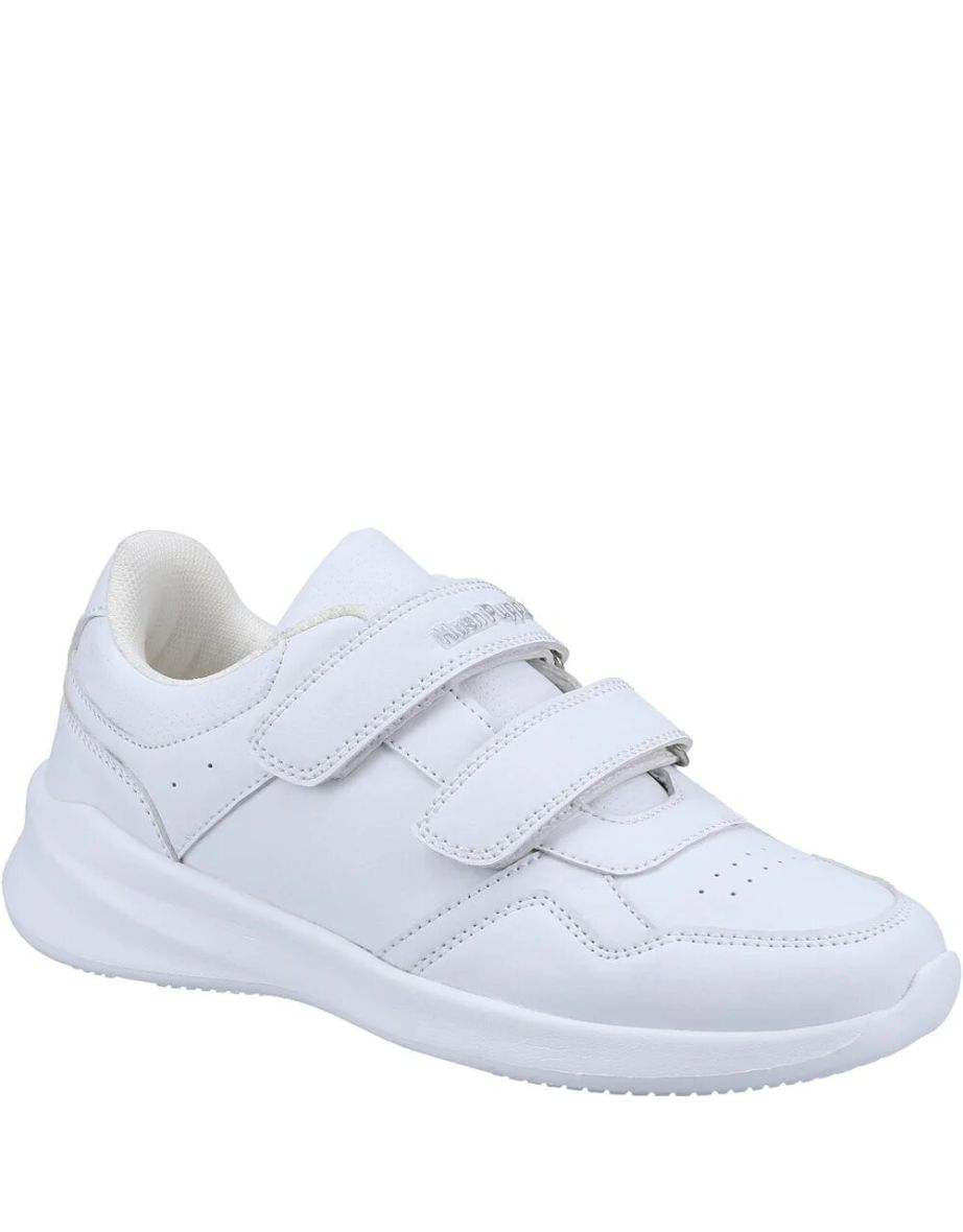 Hush Puppies Boys Marling Leather School Shoes - White