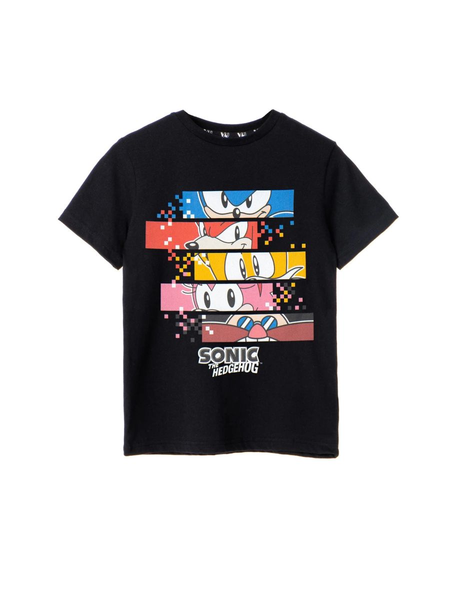 Sonic The Hedgehog Boys Pixel T-Shirt - Black