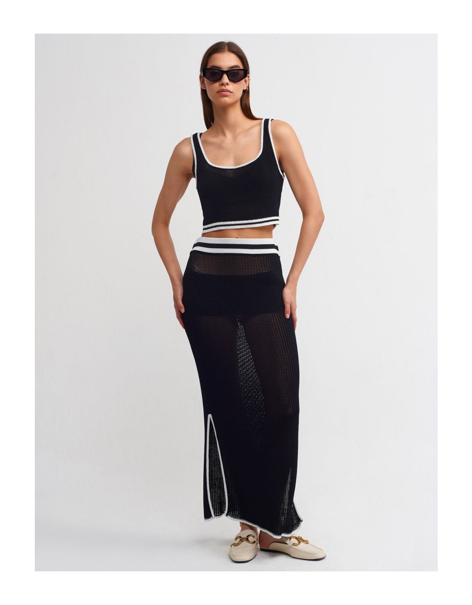 Half Slit Knitwear Skirt