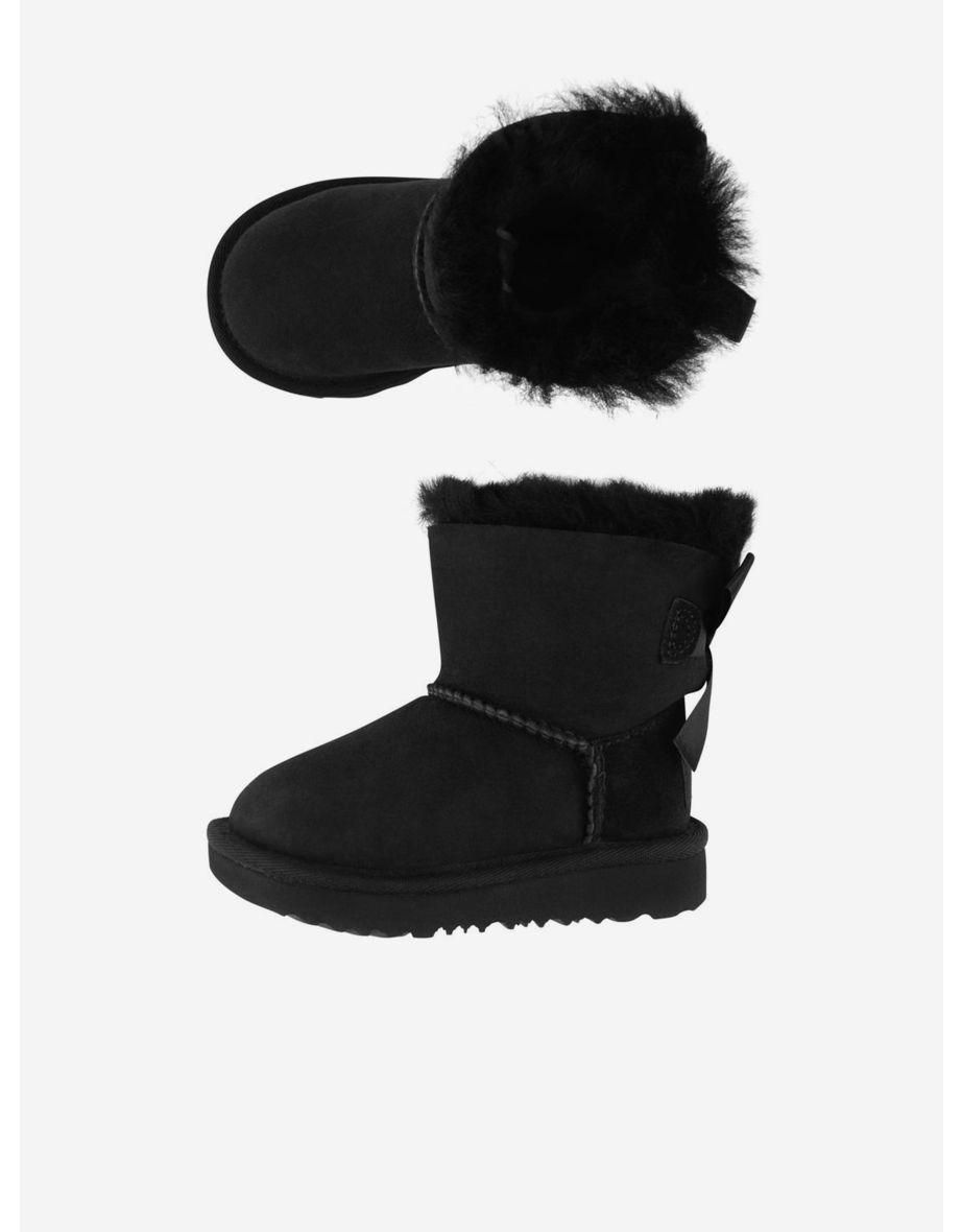 UGG Girls Mini Bailey Bow II Boots in Black - 3