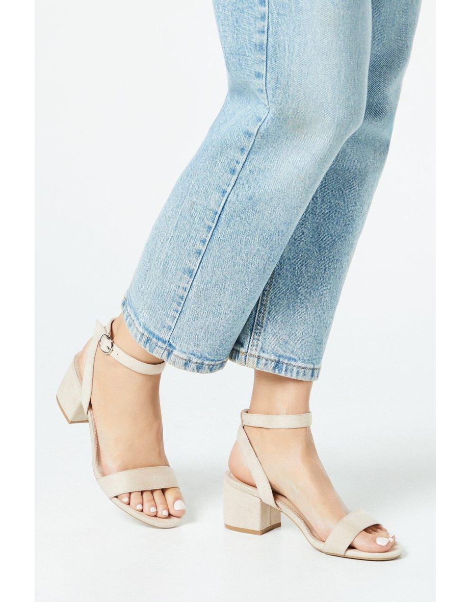 Wide Fit Tommi Barely There Mid Block Heel Sandals