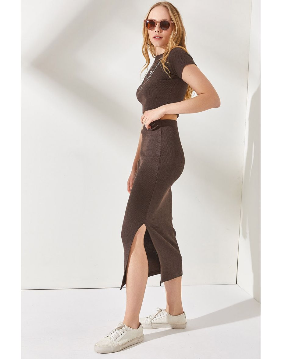 Two-Piece Set - Brown - Slim fit