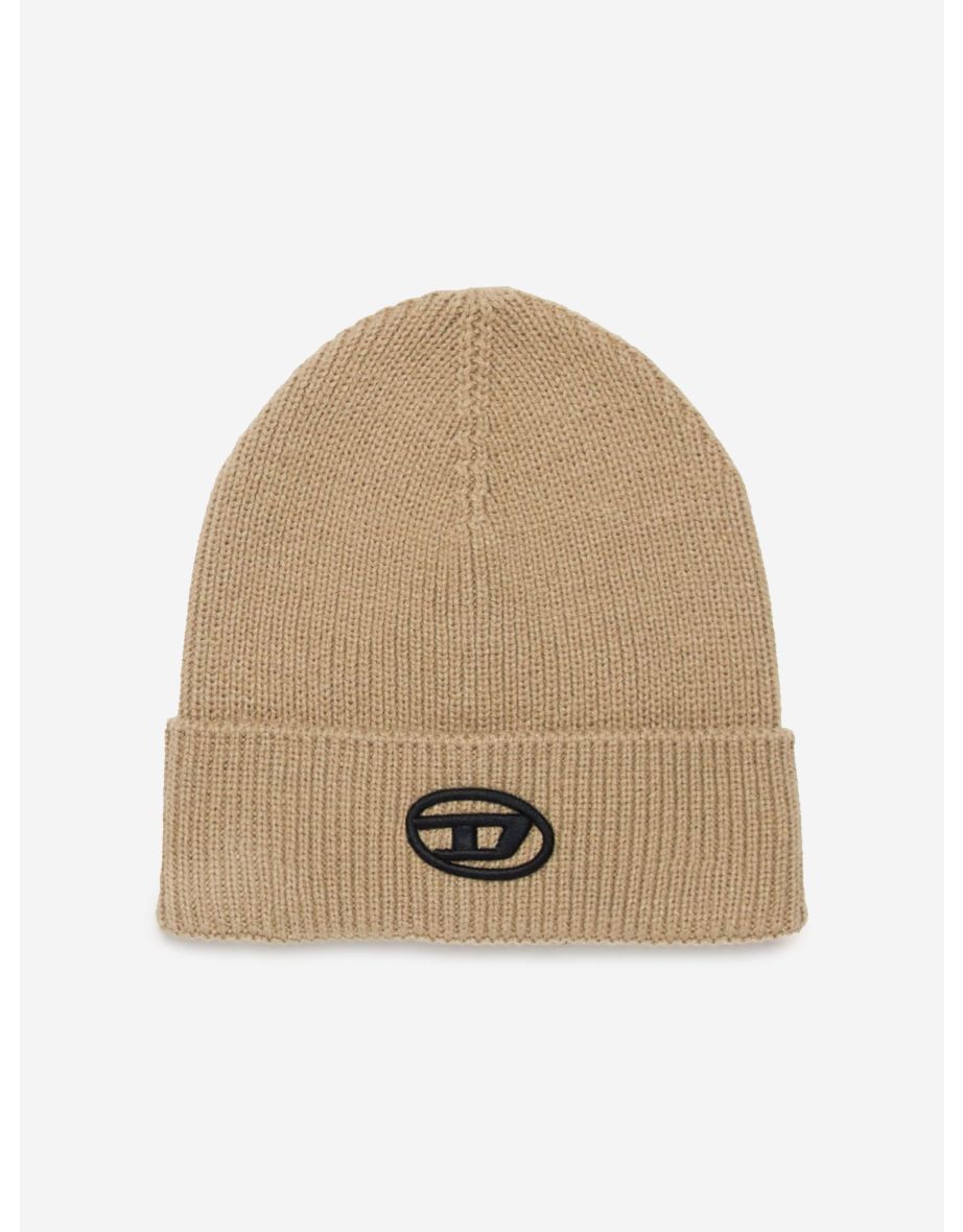 Diesel Kids Logo Beanie Hat in Brown