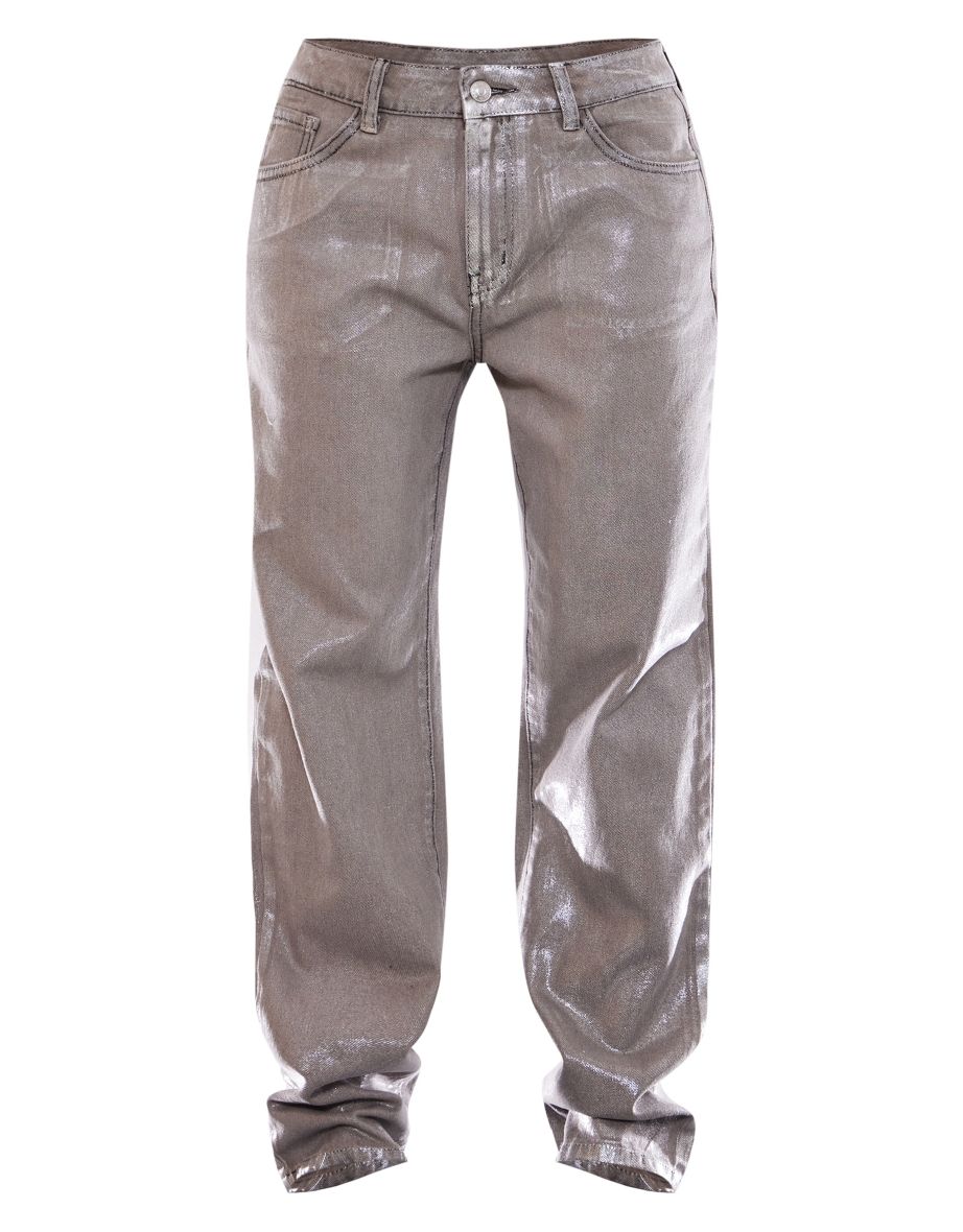 Petite Silver Metallic Denim Jeans - 4