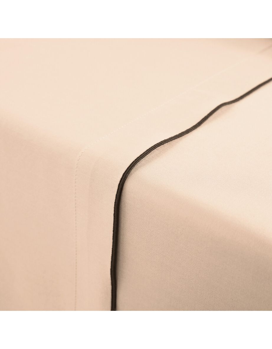 Victor Plain 100% Washed Cotton Satin 300 Thread Count Flat Sheet - 2