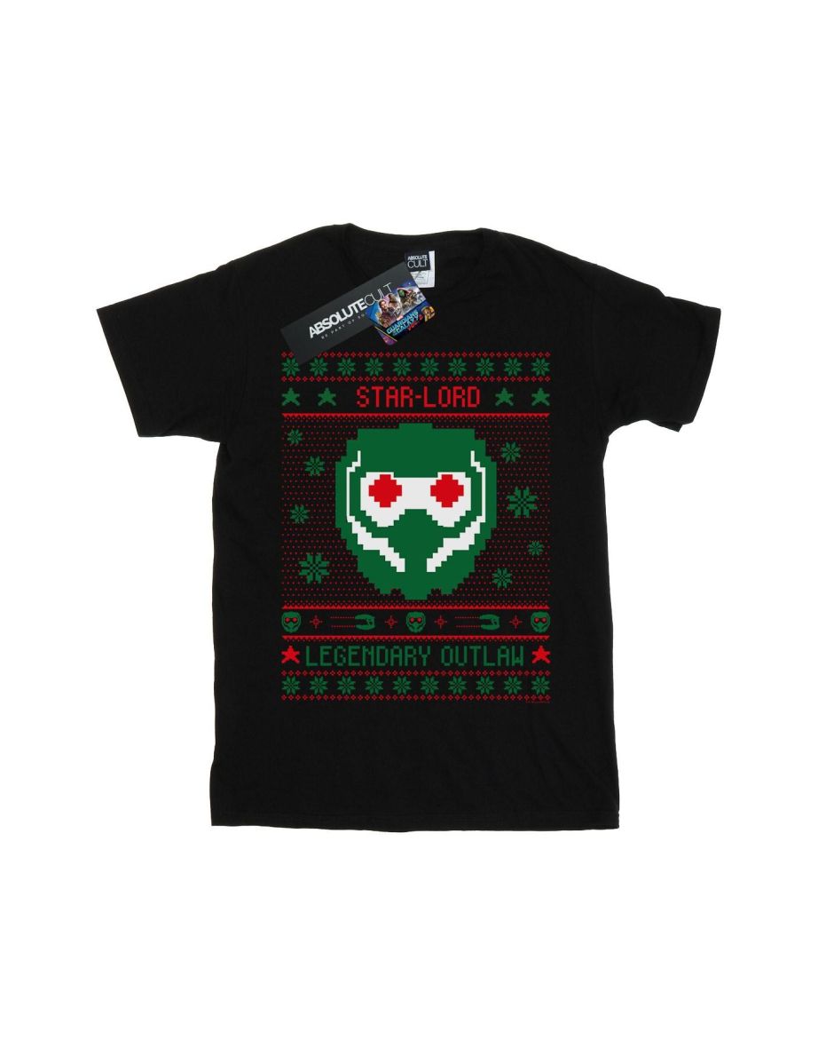 Marvel Boys Guardians Of The Galaxy Vol. 2 Star Lord Fair Isle T-Shirt - Black - 1