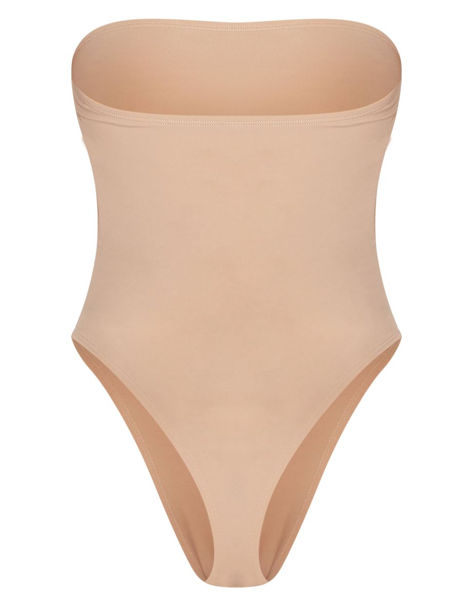 Nude Bandeau Cut Out High Leg Swimsuit - 4