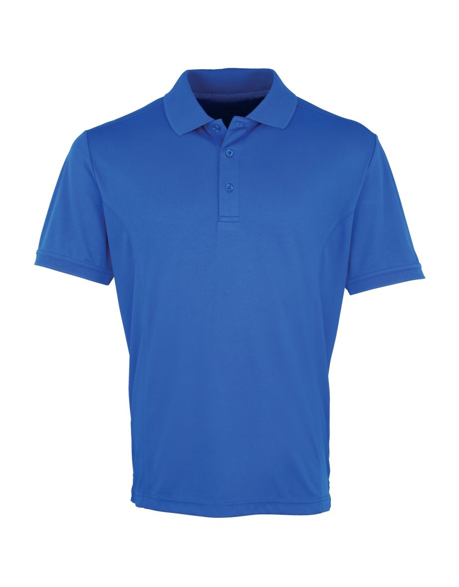 Premier Mens Coolchecker Pique Short Sleeve Polo T-Shirt - Royal