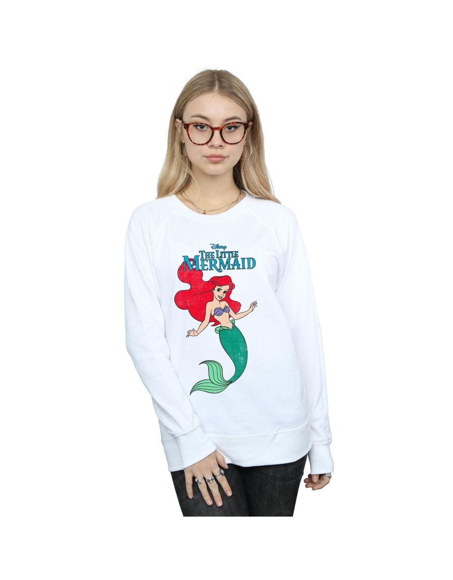 Disney Womens/Ladies The Little Mermaid Line Ariel Sweatshirt - White