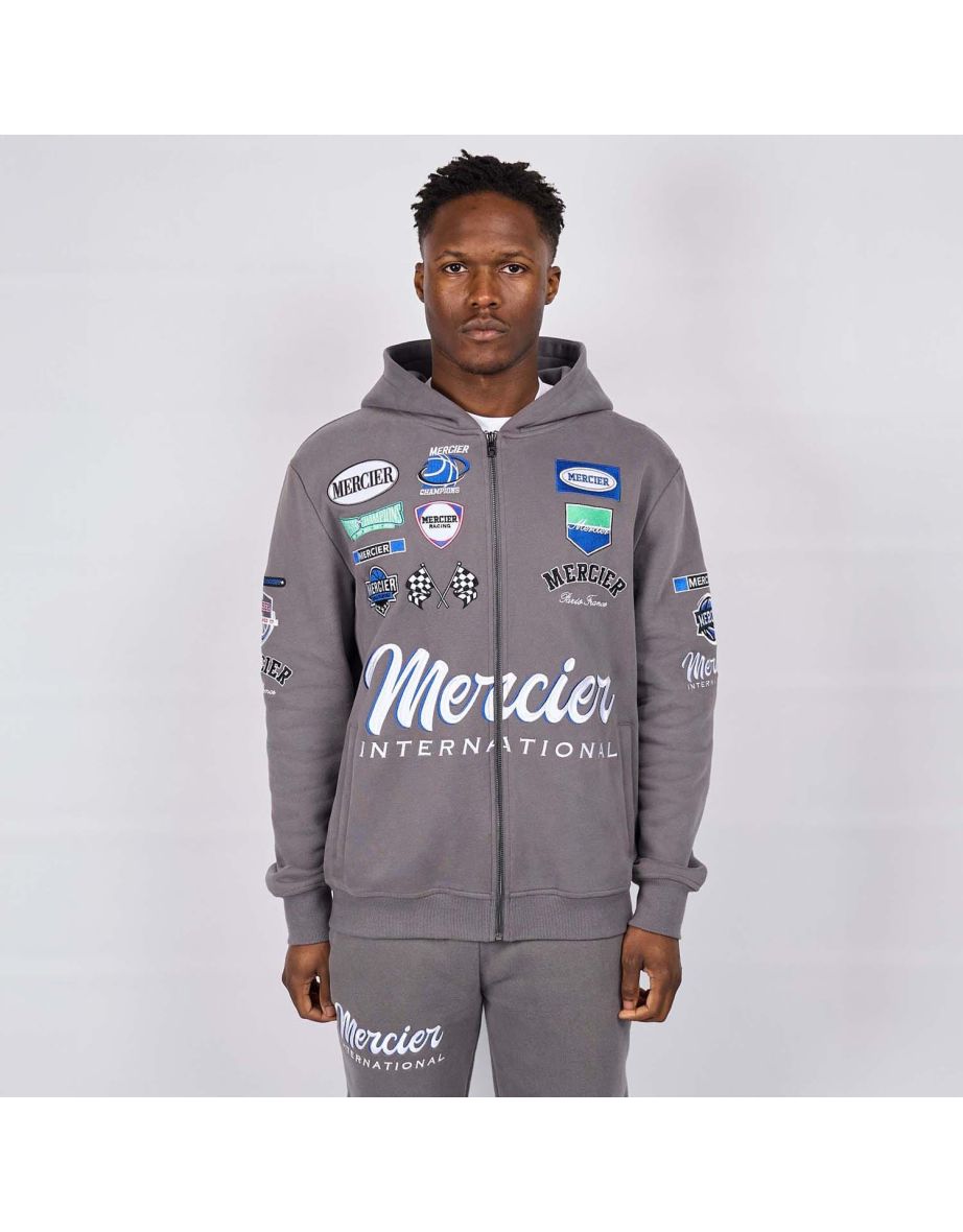 Men's Mercier International Zip Hoodie in Grey