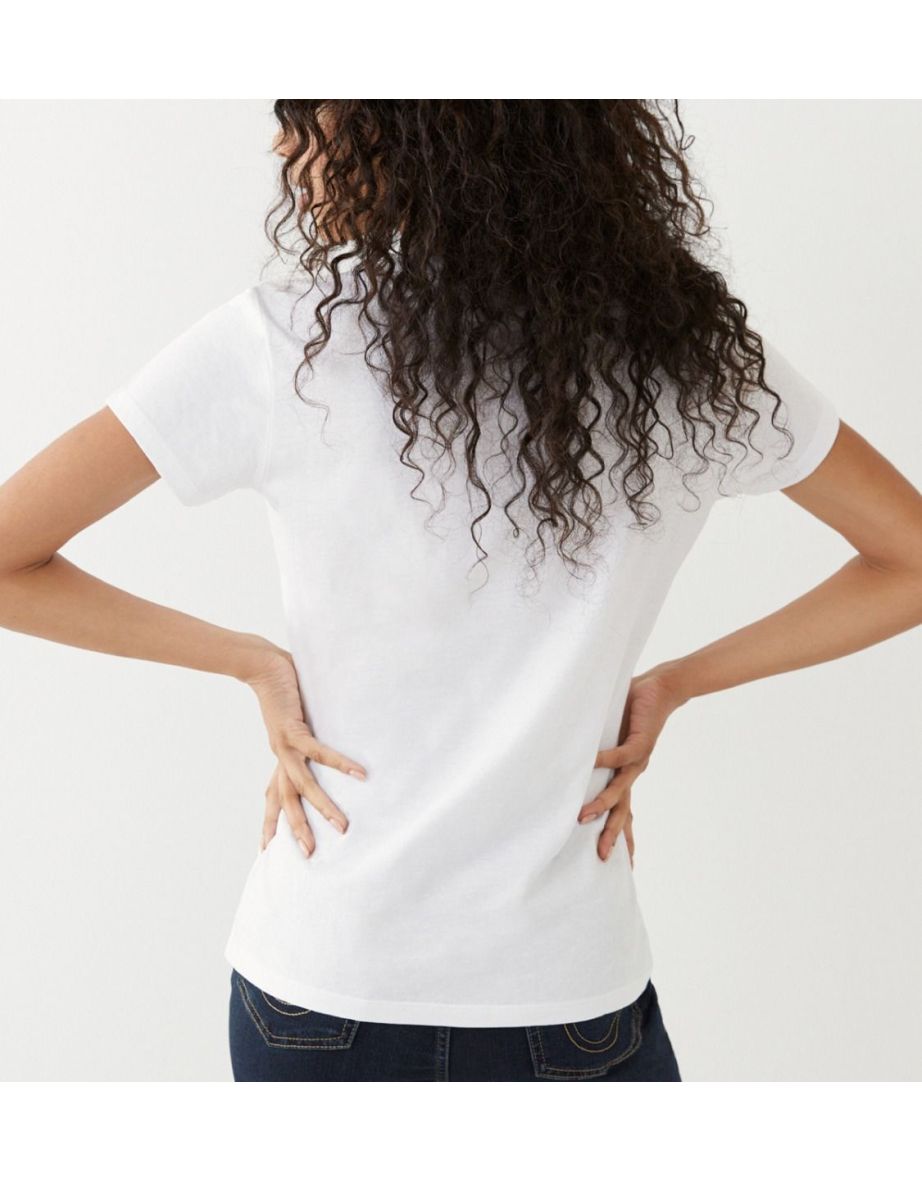 Women's True Religion TR Stamp T-Shirt in White - 1