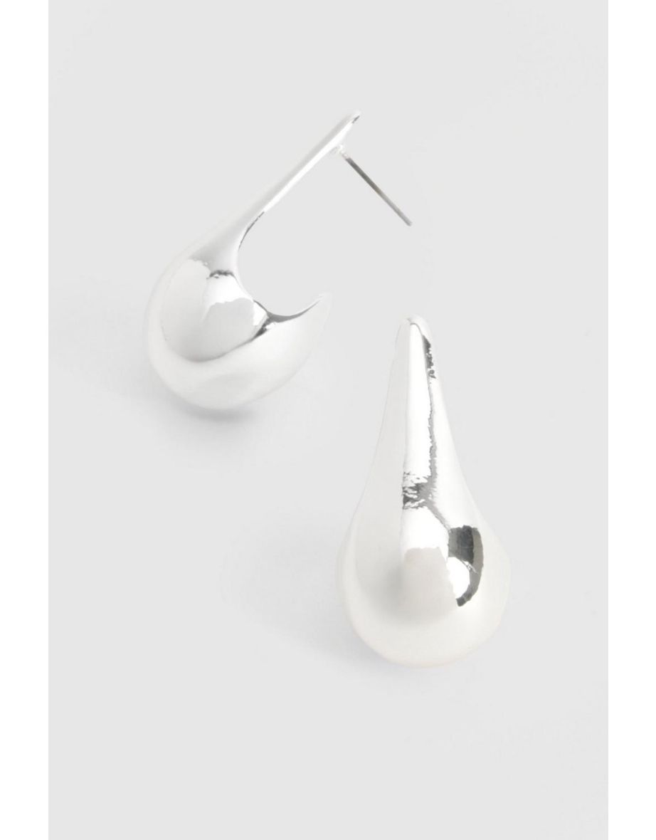 Extreme Tear Drop Earrings - silver - 2