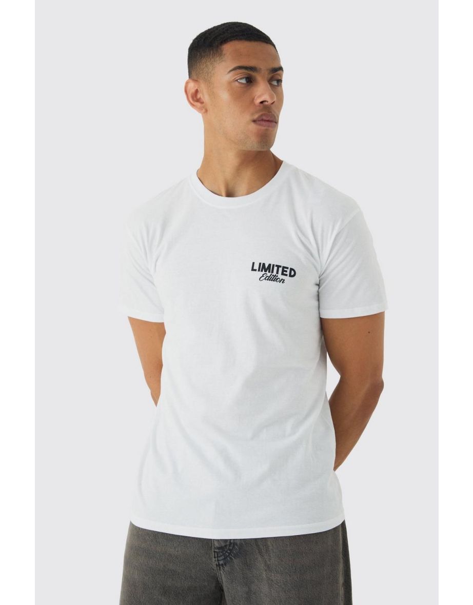 Regular Fit Limited Edition Ski Print T-Shirt - white